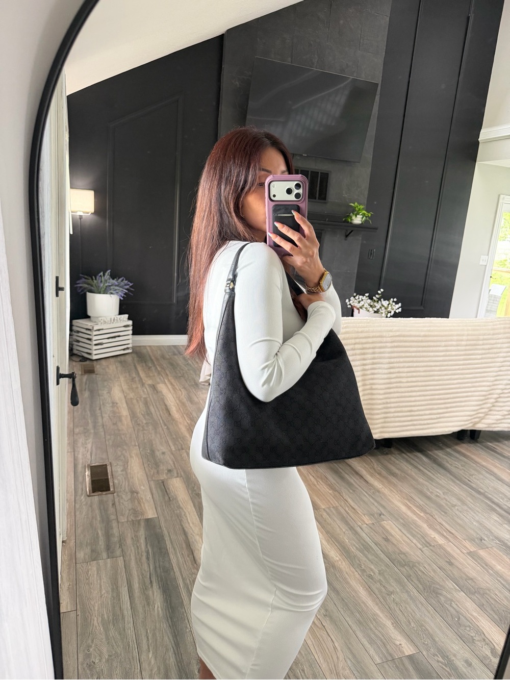 Gucci GG Black Canvas Shoulder Bag